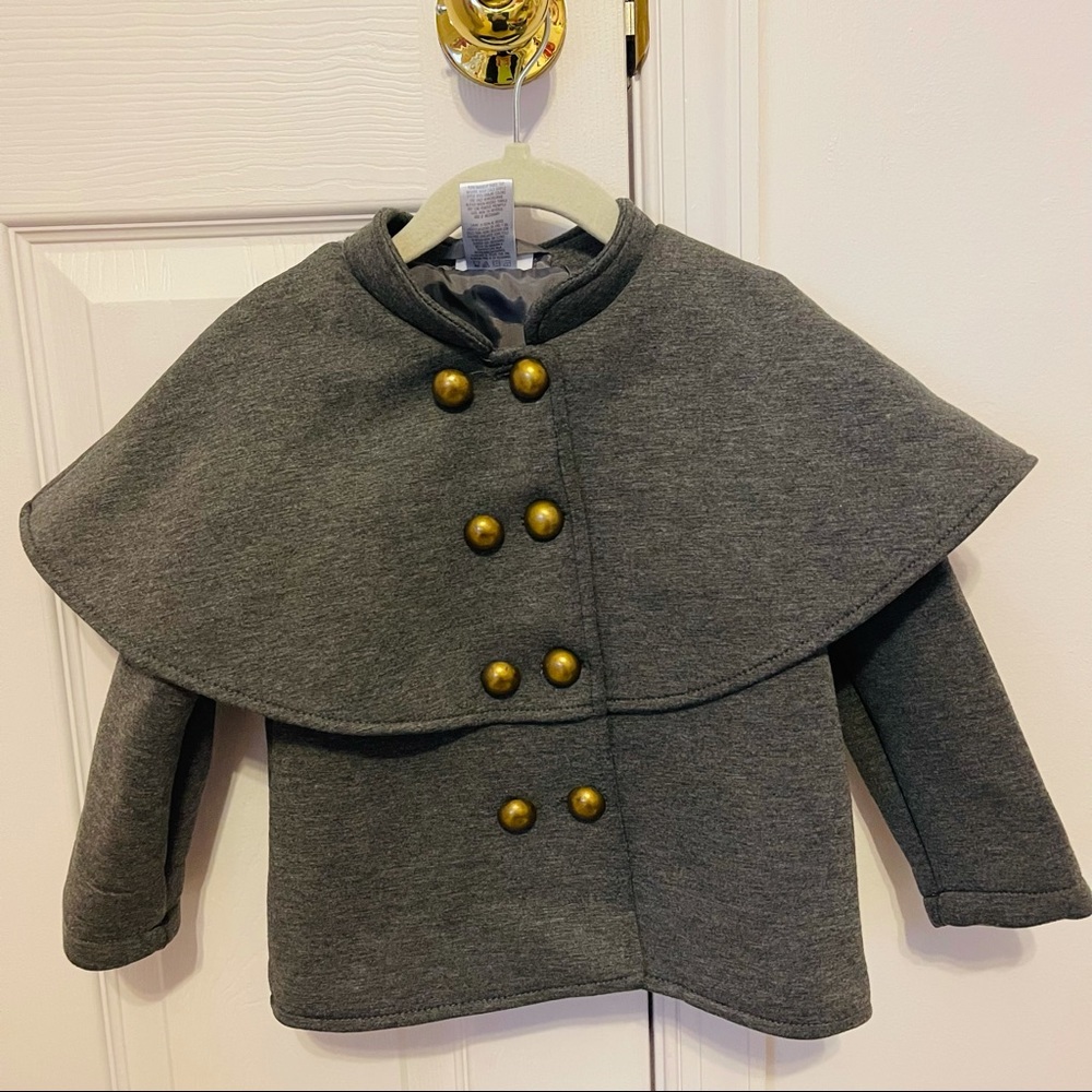 🔥 3/$30- Trendy Nicole Miller 3T Jacket- gray- unique - poncho style